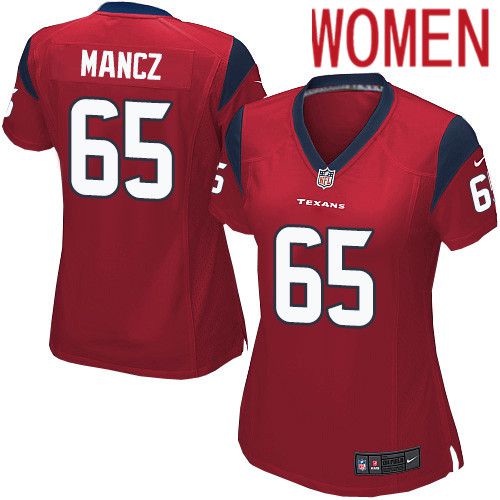 Women Houston Texans #65 Greg Mancz Red Nike Player Game NFL Jersey
